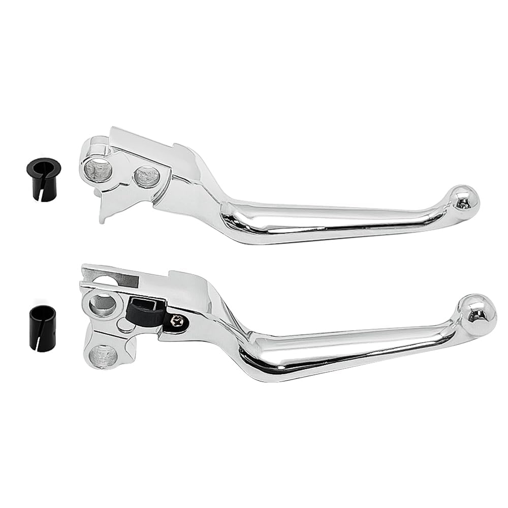 Maneta Palancas de freno y embrague para Harley Davidson Sportster 883 1200 Softail Dyna Electra Glide Road King Fat Boy Night Train Street Bob (Cromo)