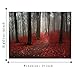 Yatsen Bridge Modern Large Tree Painting, Black White Red Forest Landscape Canvas Wall Art Posters and Prints Pictures for Living Room Stretched Ready to Hang(24''W x 18''H)