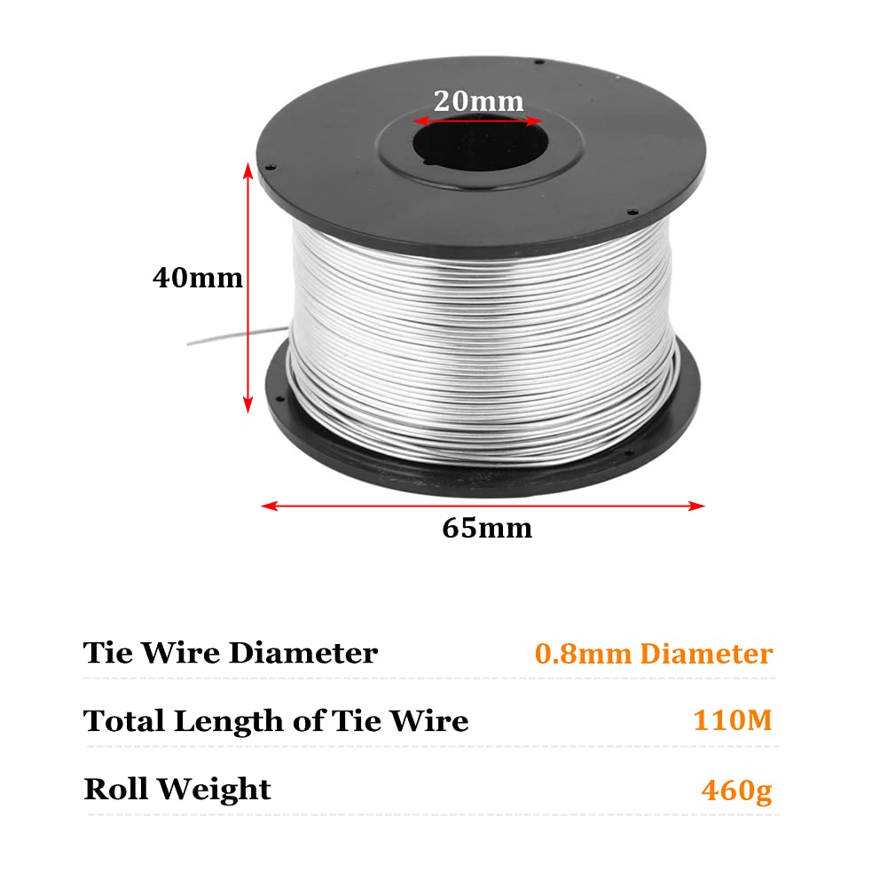 4pcs 110m 0.8mm fil de soudage, reliure automatique de barres d'armature reliure de fil d'acier rond avec fil d'acier à faible teneur en carbone de après un processus spécial