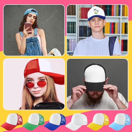 Image of 40 Pack Sublimation Blank Trucker Hat Bulk Wholesale Mesh Baseball Cap for Women Men DIY Hat Bar Party