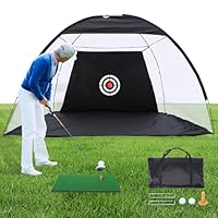 REDCAMP 10x7ft Golf Übungsnetz mit Rasen, Golf Training Netz mit Schlagmatte für Indoor/Outdoor Hinterhof Chipping Driving