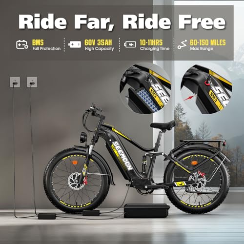 Image of 9000W 50MPH Dual Motor Electric Bike Up to 150Mi 60V 35Ah 24x4 inch All Terrain