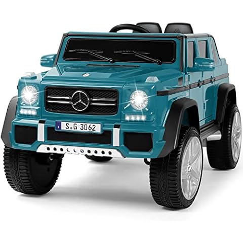 JOYLDIAS Kids Ride On Cars, Licensed Mercedes-Benz Maybach G650S, 12V7AH Battery Powered Toy Electric Car for Kids with 2.4GHz Remote Control, 2 Motors, 3 Speeds, Lock, Music, Horn, LED Lights, Blue Cover