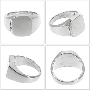 Amazon.co.jp: [クローバー925] Clover925 印台リング 7号 指輪 メンズ