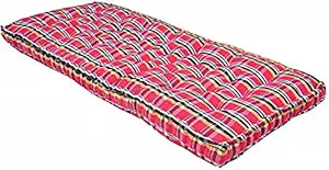 ATOOTFUSION Thick Single Bed Soft Cotton Quilt Box Mat Rollable Box Rectangle Type Multicolour Cotton Box Quilt Mattress | Gadda (3 x 6 ft OR 72 x 36 X 5 inch)