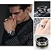 yfstyle 4PCS Stainless Steel Rings for Men Wedding Ring Cool Simple Band Rings for Men Black Plated Matte Finish Stackable Bands Rings Size 6-12-black set-6