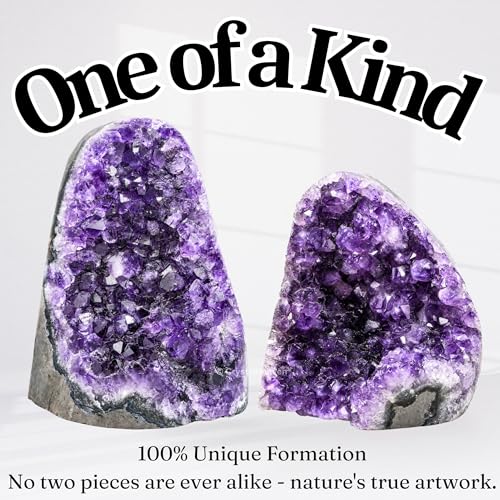 Image of Amethyst Crystal Stone Certified Cluster, 1 to 1.5 KG | Raw Amethyst Stone Original Certified for Energy Cleansing, Meditation, Chakra Balancing, Healing and Decoration Gift