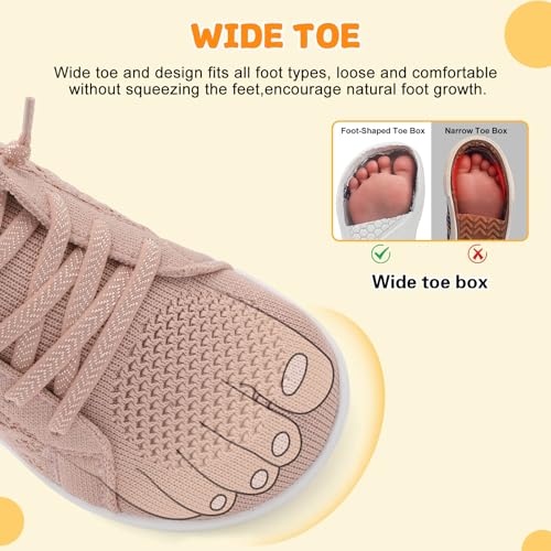 Image of JOINFREE Toddler Shoes Girls Boys Wide Barefoot Shoes Minimalist Walking Sneakers Zero Drop Slip on Tennis Shoe Breathable Naturally Flexible