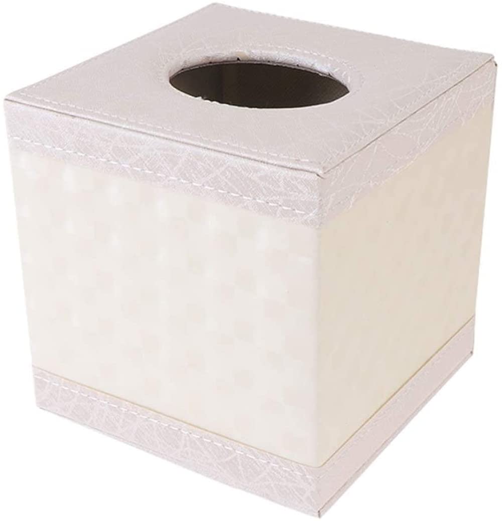 VHJdtE Tissue boxes, 1 Pcs Square Leather Tissue Box Paper Roll Container Holder Napkin