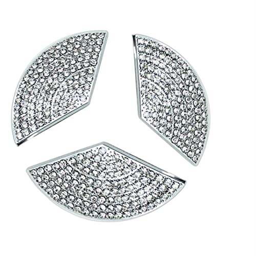 YUWATON Car Trunk Sign Emblem Bling Accessories Cover Declas Compatible with Mercedes Benz W204 C250 W205 C300 W212 W213 E350 CLA (Silver, for 2008-2024 C Class E Class CLA Sedan)