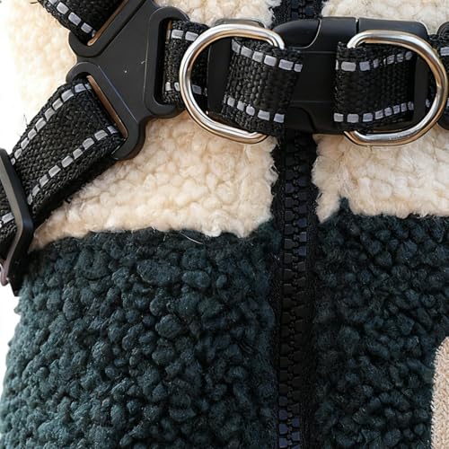 Chaqueta para perro con arnés integrado y forro térmico para cachorro 6
