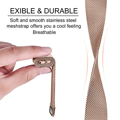 Niboow Strap Compatible with Huawei Band 7, Men Women Magnet Stainless Steel Metal Watch Bands Compatible with Huawei Band 7 - Image 3