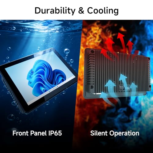 Image of 10.1 inch Industrial Panel PC P10J, 10 Point Capacitive Touch Screen Panel Computer, 8GB+128GB, Celeron N5100, Windows 11 Pro, 2xUSB3.0, HDMI, 2xRS232, 2xLAN, BT5.0 /WiFi - Black