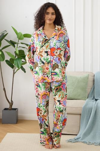 Image of YiNi LuLu Womens Pajamas Set 2 Piece Long Sleeve Sleepwear Button Down Pjs Lounge Set Nightwear with Pockets