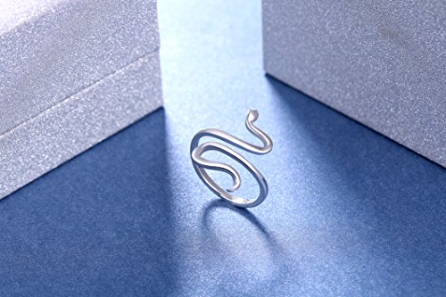 Alphm Snake Ring for Women S925 Sterling Silver Adjustable Wrap Open Spoon Rings Jewelry by Alphm - Image 3