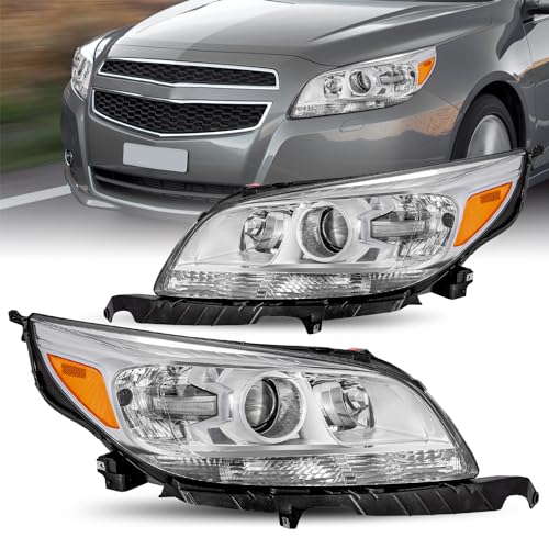 SOCKIR Projector Headlight Assembly Compatible with 2013-2015 Chevy Malibu /2016 Chevy Malibu Limited 4 Door Sedan Replacement OE Headlamp Driver and Passenger Side