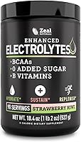 Vista 20 de Zeal Electrolyte Powder - 90 porciones Polvo de electrolitos Keto Cero azúcar, BCAA, vitaminas B Potasio, zinc, magnesio Bebida