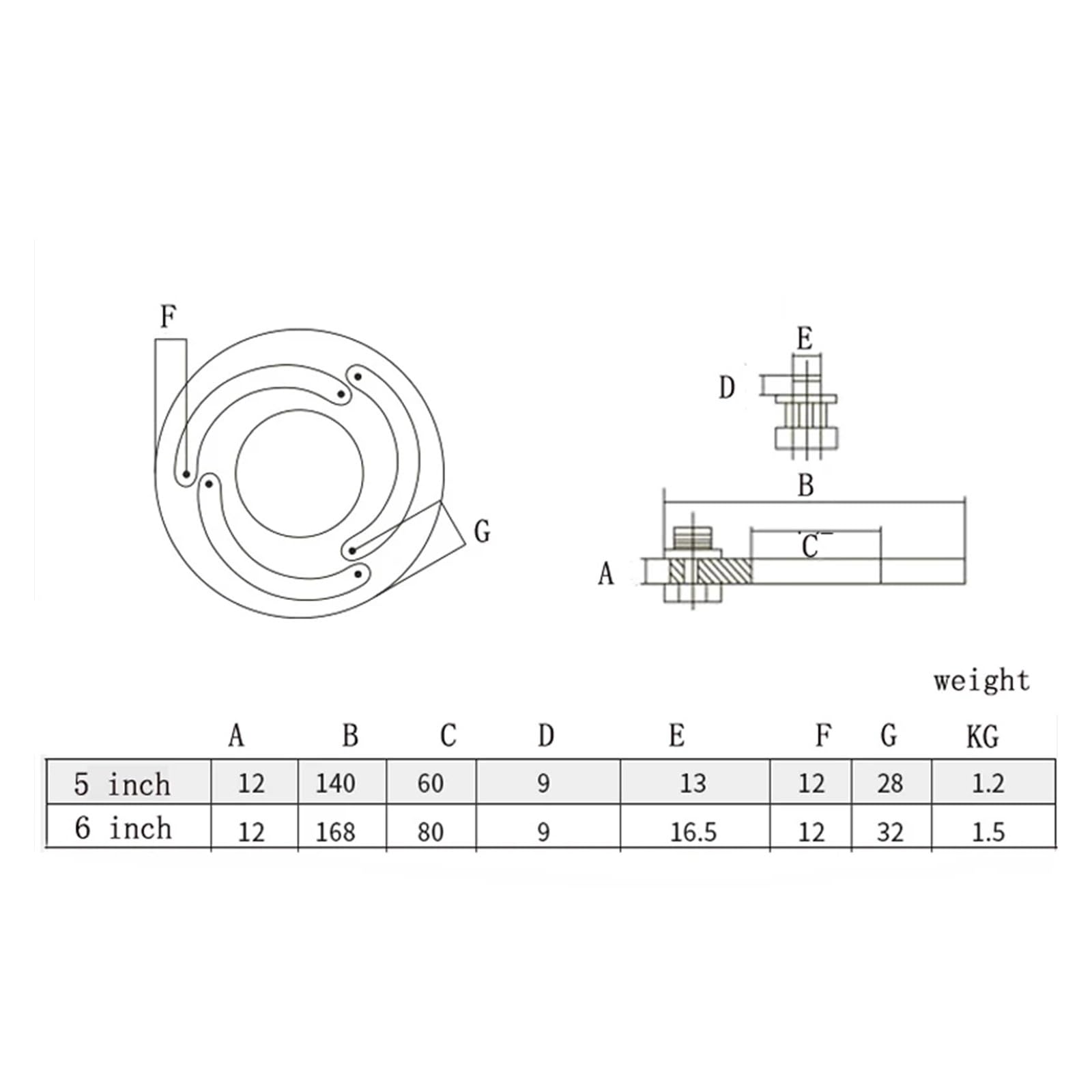 5-calowy 6-calowy standardowy uchwyt hydrauliczny o wysokiej precyzji 0,005, trójszczękowy uchwyt, pierścień formujący z łapą Obciągacz hydrauliczny Uchwyt hydrauliczny z pazurem Nudne Devi(6 Inch)
