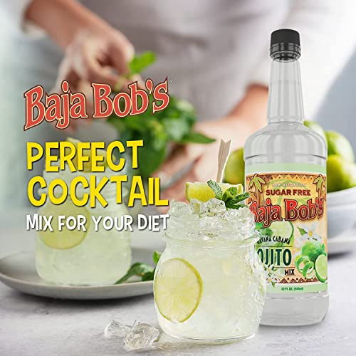 Baja Bob's Mojito Mix - 32Oz - Sugar Free Cocktail Mixer - Keto Friendly - Low Calorie - Low Carb - Each Bottle Makes 8 Skinny Cocktails #TOP7
