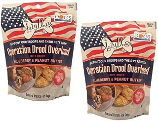 The Lazy Dog Cookie Co. & Dogs on Deployment Operation Drool Overload Blueberry & Peanut Butter Soft-Baked Dog Treats, 5 oz. (Pack of 2) Drool