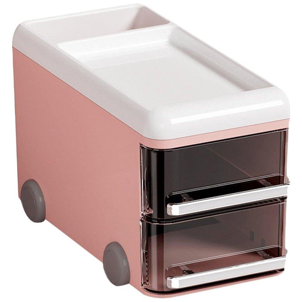 Conteneur de rangement multifonctionnel bureau plastique compact avec boîte à tiroirs bus