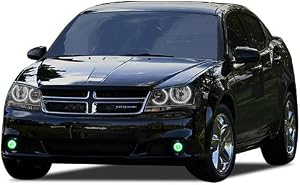 Flashtech for Dodge Avenger 08-10 Green Single Color LED Halo Ring Fog Light Kit