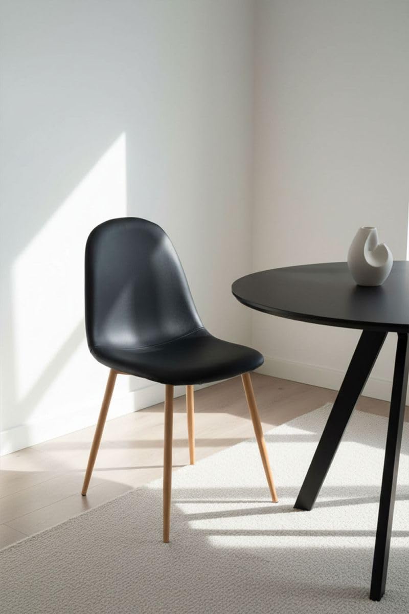 Regalos Miguel - Sillas Comedor - Silla Teok Polipiel - Negro