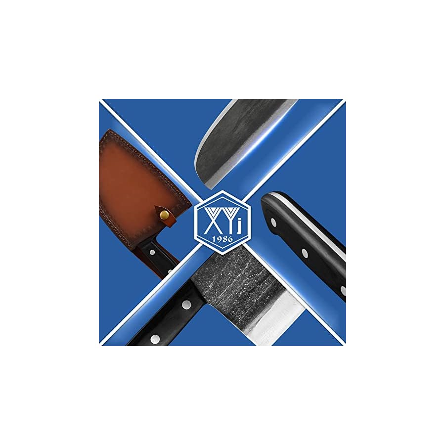 Authentic-XYJ-Since-1986Outstanding-Ancient-Forging67-Inch-Full-TangSerbian-Chefs-knifeChef-Meat-CleaverKitchen-KnivesSet-with-Leather-SheathTake-CarryingButcherfor-Camping-or-Outdoor XYJ Authentic Since 1986,Outstanding Ancient Forging,6.7 Inch Full Tang,Serbian Chefs knife,Chef Meat Cleaver,Kitchen Knives,Set with Leather Sheath,Take Carrying,Butcher