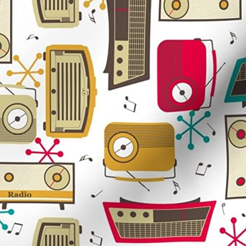 Miniatura 6 de Spoonflower Tela Tecnología atómica retro de mediados de siglo con radio geek impresa en tela de algodón distintiva por The Yard Costura