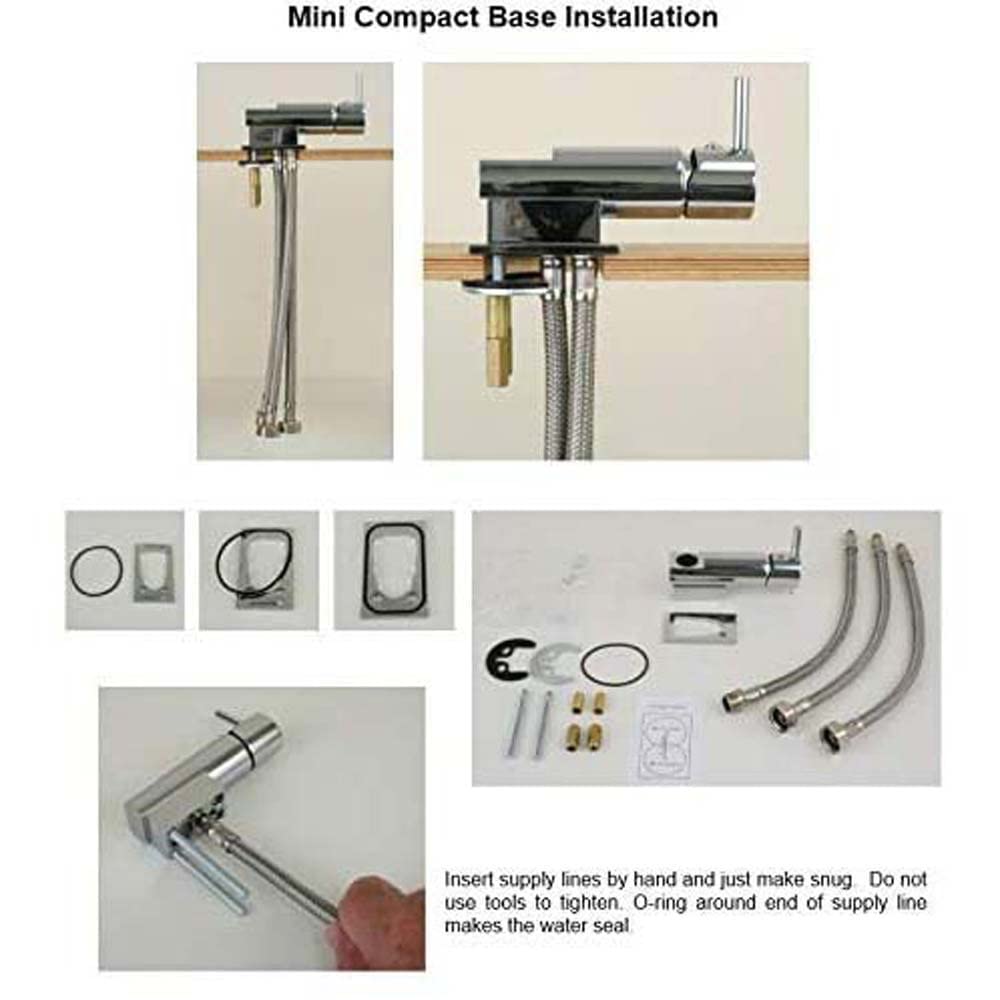 Scandvik 14410P Minimalistic Pull Out Shower Mixer with Chrome ABS Sprayer Handle & 5' Chrome Hose