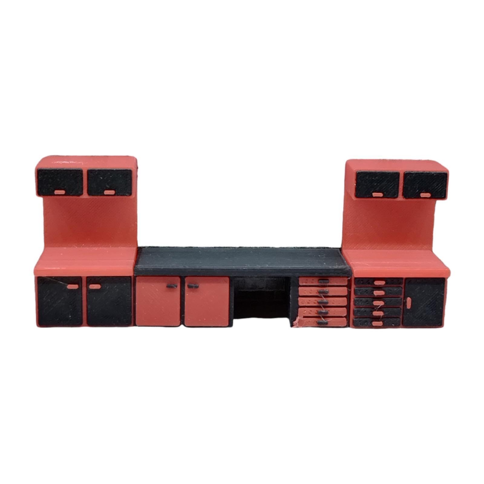 harayaa 1/64 Scale Repair Workbench Scene Display Accessories Micro Landscape Diorama Scene Model, Red