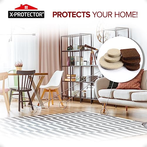 image for 235 pcs Felt Furniture Pads Brown & Beige X-Protector! Huge Quantity o