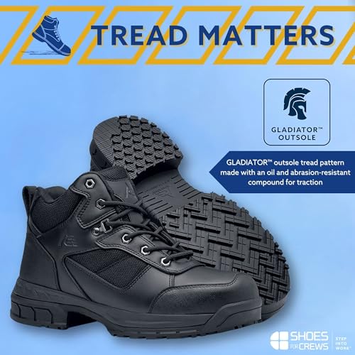 Image of Shoes for Crews Unisex Slip-Resistant Soft Toe Work Boots - Comfortable, Water-Resistant & Non-Slip Work Boots for Men & Women - Voyager II