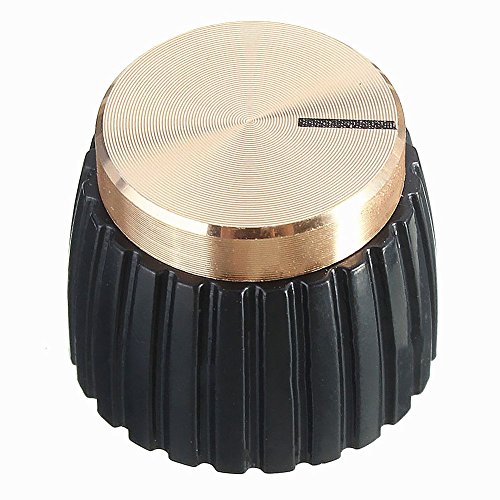 SODIAL(R) 10x gitaar AMP versterker knoppen Push-on zwart+gouden pet voor Marshall versterker