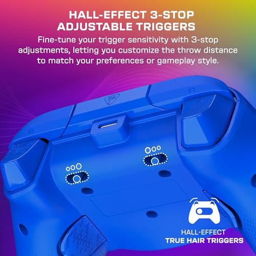 Image of Turtle Beach Afterglow Wave Wired RGB Gaming Controller for Xbox & PC | Xbox Series X|S, Xbox One, Customizable RGB Lighting, 2 Mappable Buttons, Hall-Effect Hair Triggers, Audio Controls, Blue