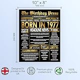 Stuff4 Gold 49th Birthday Poster Unframed - Golden Born In 1977 Newspaper - Happy 49 Birthday for Men Women Retro Vintage Gifts Back In 1977, 8x10 Inch Bday Party Decor Decoration - Image 7