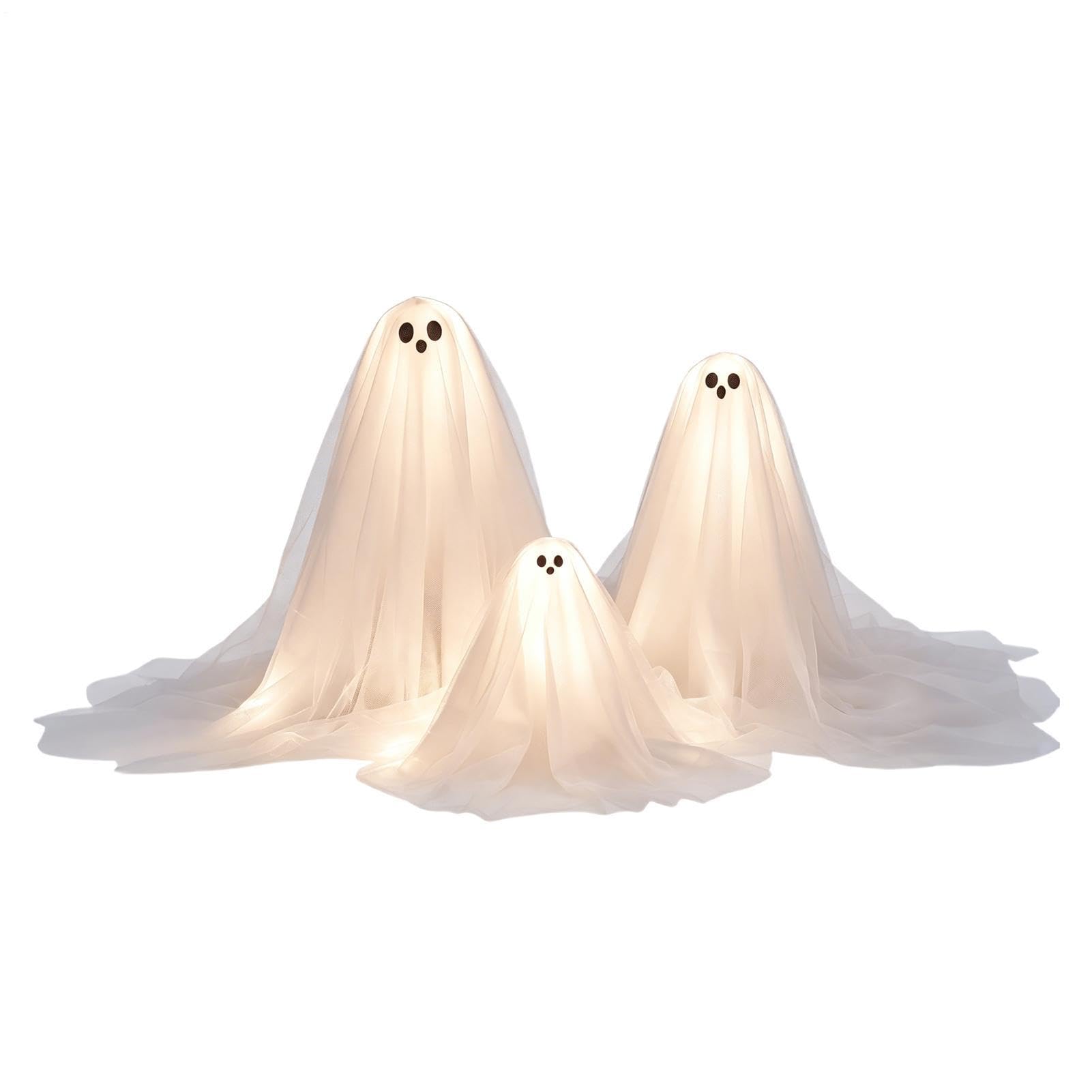 Decorazioni Fantasma Halloween 3 Pezzi Halloween Illuminato Decorativo | Figurina da Tavolo Fantasma Luminoso da Interno per Camera da , Sala da Pranzo, Tavolo, Libreria, Comodino, Ingresso e
