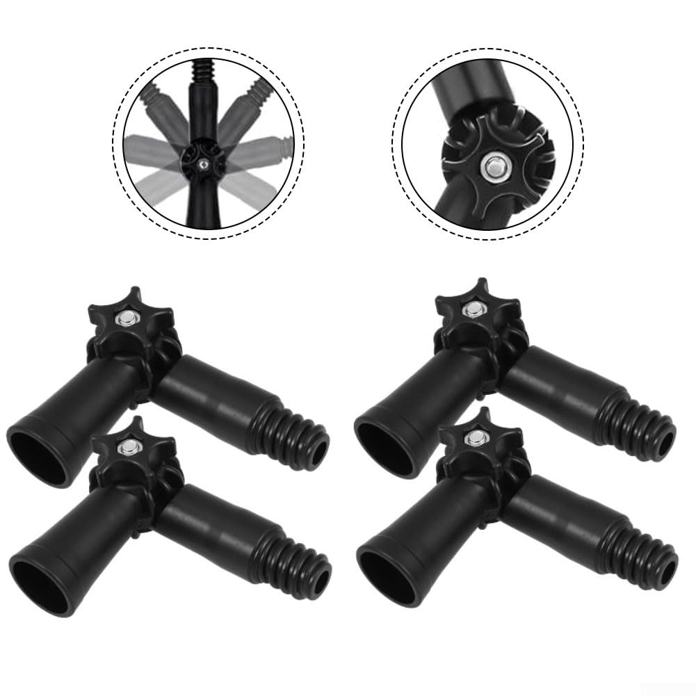 360° Teleskopstange Gelenkwinkel Adapter für 3/4 Zoll Gewinde Verlängerungsstange, Nylon Drehverbinder für Fensterreinigung Dachrinne Staub Lackieren, Schwarz (2 Stück)