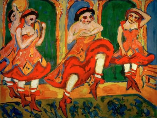 Toile danseurs de Czarda Ernst Ludwig Kirchner affiche d'art pour vibrer au rythme de la danse