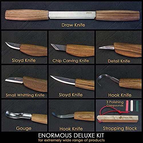 image for BeaverCraft Deluxe Wood Carving Kit S50X - Wood Carving Tools Wood Car