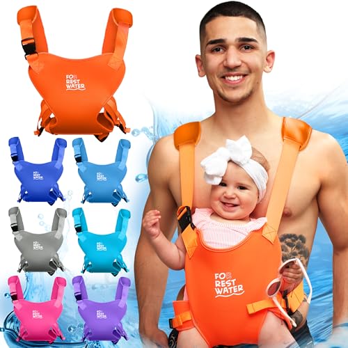 Image of FOR REST WATER Baby Carrier - Premium Neoprene Ergonomic for Warm & Safe Water & Land Fun (4-24 Months) - Adjustable Infant & Toddler Harness – Summer & Winter Baby Carrier (Orange)