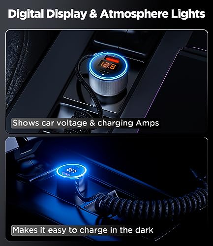 iPhone Car Charger, 72W 3-Port Car Charger with 6FT Lightning Coiled Cable - image 6