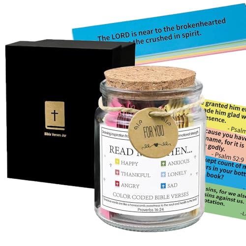 Bible Verses Jar, Christian & Graduation Gifts For Her, Inspirational Scripture Prayer Jar Hope Jar, Christian Bible Gifts for Women Men Mom Dad Friend Kids, Bible Study Supplies
