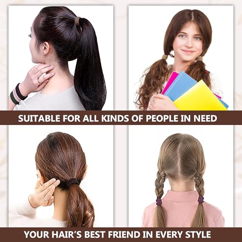Image of GLUN Hair Rubber, Dark Colours Headband Hair Accessories, Women Hair Bands for Girls Headwear Don't Hurt Hair Bands 100 Pieces Pack