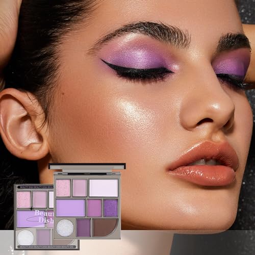 Boobeen Purple Smoky Eyeshadow Palette, 9 Colors Eye Shadow Powder for Women, Matte Glitter Eyeshadow Makeup with Long Lasting Color - Image 6