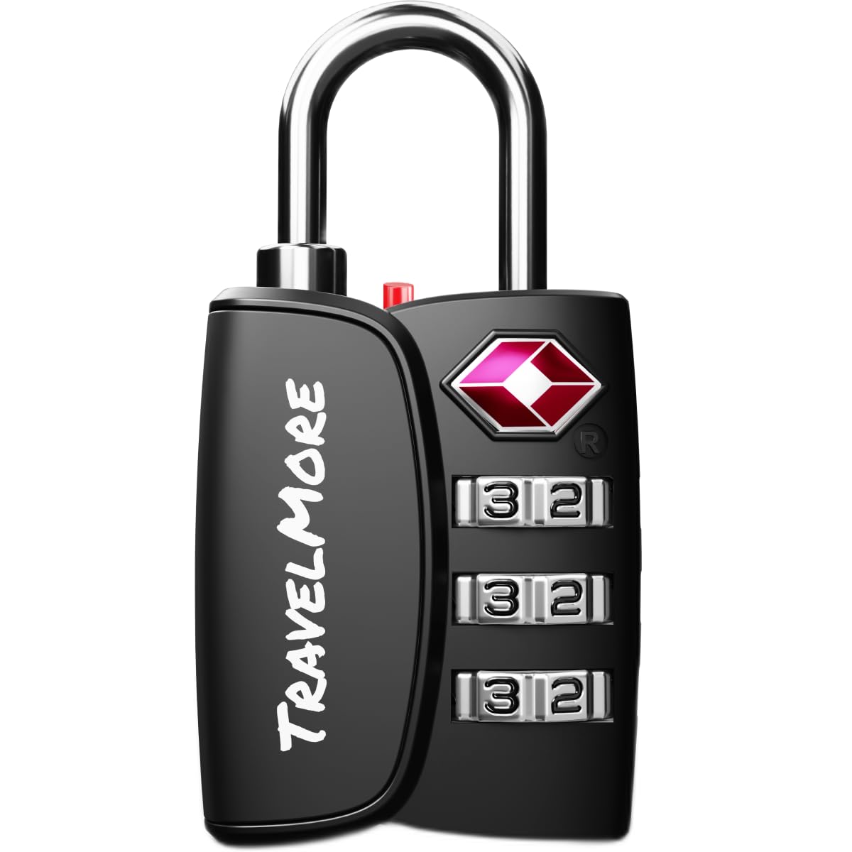 Luggage Lock with Open Alert Indicator | TSA Approved | for Travel, Baggage, Suitcase, Backpack and More | 1-Pack, Black