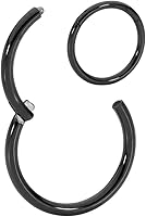 Vista 26 de 365 Sleepers - Piercing para el cuerpo de acero quirúrgico 316L, 20G, 18G, 16G, 14G, 12G, 10G, 8G, 6G, con sección abisagrado, se vende por unidad