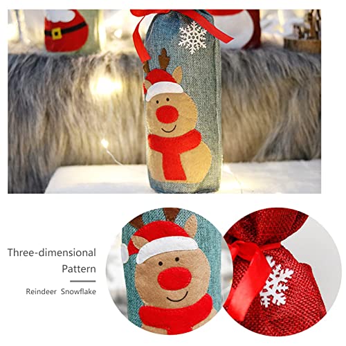 ALMDA-3-pcs-Christmas-Wine-Bottle-Cover-Bags-Christmas-Wine-Gift-Bag-Christmas-Party-Holiday-Dinner-Table-Decoration-Champagne-Bottle-Set-Santa-Snowman-Deer-Pattern