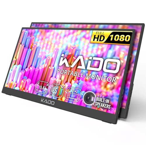 Image of Kado 2-Pack 15.6 inch FHD Portable Monitor for Laptop 1080p Second Display IPS | 45W Reverse Charging HDMI USB-C, 1920x1080 Laptop Screen Extender, Kickstand for PC, Mac, Dex, Tablet, Xbox, PS4 /PS5, Switch