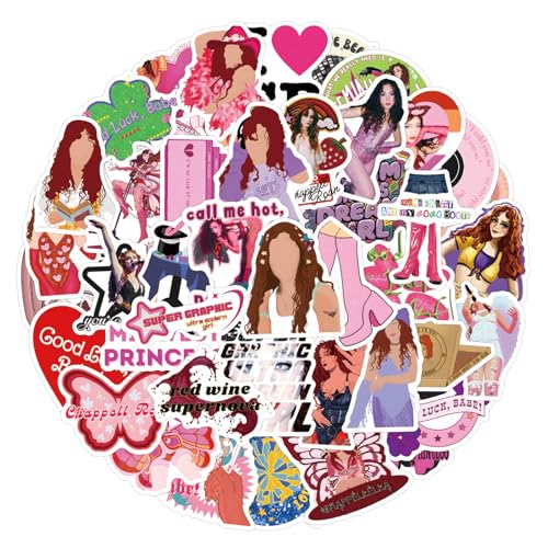 50Pcs Chappell Roan Stickers for Adult, Cool Music Singer Stickers for Teen Girl Kids Water Bottle, Skateboard, Phone, Laptop, Bicycle, Travel Case, Notebook, Scrapbook